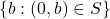 \{b : (0,b) \in S\}