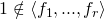 1 \notin \langle f_1 , ... , f_r \rangle