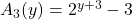 A_3(y) = 2^{y+3} - 3