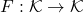 F:\mathcal{K}\rightarrow \mathcal{K}