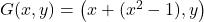 G(x,y) = \left(x + (x^2 - 1), y\right)