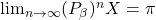 \lim_{n\to\infty}(P_\beta)^nX=\pi