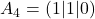 A_4 = (1|1|0)