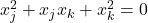 x_j ^2+ x_j x_k + x_k ^2=0