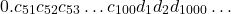 \[0.c_{51} c_{52} c_{53} \ldots c_{100} d_1 d_2 d_{1000} \ldots\]