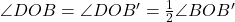 \angle DOB = \angle DOB' = \frac{1}{2}\angle BOB'