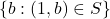\{b : (1,b) \in S\}