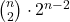 \binom{n}{2} \cdot 2^{n-2}