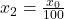 x_2=\frac{x_0}{100}