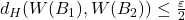 d_H(W(B_1),W(B_2))\leq\frac{\varepsilon}{2}