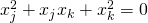 x_j ^2+ x_j x_k + x_k ^2=0