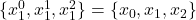 \{x_1^0, x_1^1, x_1^2\} = \{x_0, x_1, x_2\}