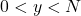 0<y<N