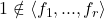 1 \notin \langle f_1 , ... , f_r \rangle