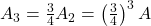 A_3= \frac34 A_2=\left(\frac34\right)^3A
