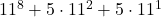 11^8 + 5 \cdot 11^2 + 5 \cdot 11^1