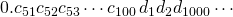 0.c_{51}c_{52}c_{53} \cdots c_{100}\, d_1d_2 сссd_{1000}\cdots