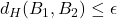 d_H(B_1,B_2) \leq \epsilon