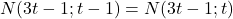 N(3t-1;t-1) = N(3t-1;t)