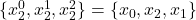 \{x_2^0, x_2^1, x_2^2\} = \{x_0, x_2, x_1\}