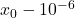 x_0 - 10^{-6}