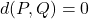 d(P,Q)=0