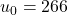 u_{0}=266