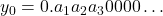 y_0 = 0.a_1 a_2 a_3 0000\ldots