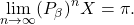 \begin{equation*}\lim_{n\to \infty} (P_\beta)^nX= \pi.\end{equation*}