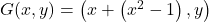 G(x,y)=\left(x+\left(x^2-1\right),y\right)