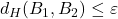 d_H(B_1,B_2)\leq\varepsilon