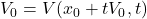 V_0 = V(x_0 + tV_0, t)