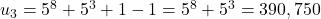 u_3 &= 5^8 + 5^3 + 1 - 1 = 5^8 + 5^3 = 390,750