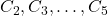 C_2, C_3, \dots, C_5
