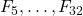 F_5, \ldots, F_{32}