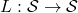 L: \mathcal{S} \rightarrow \mathcal{S}