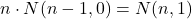 n \cdot N(n-1,0) = N(n,1)
