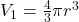 V_1=\frac43 \pi r^3