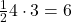 \frac{1}{2}4\cdot 3=6