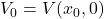 V_0 = V(x_0, 0)