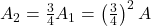A_2= \frac34 A_1=\left(\frac34\right)^2A